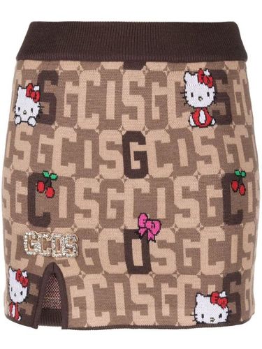 X Hello Kitty jupe en maille à motif monogrammé - GCDS - Modalova