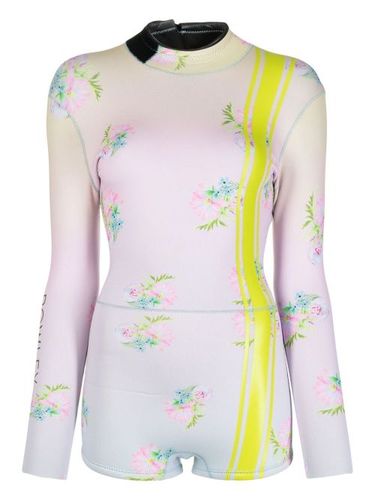 Maillot de bain rayé à fleurs - Cynthia Rowley - Modalova