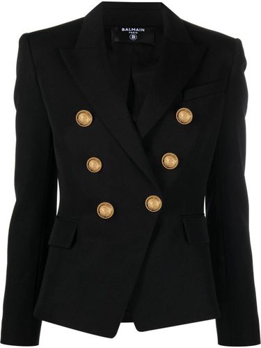 Blazer en laine à boutonnière croisée - Balmain - Modalova