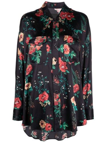 R13 jupe en soie à fleurs - Noir - R13 - Modalova