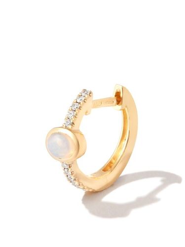 Créole en 14ct sertie d'opale et de diamants - Jacquie Aiche - Modalova