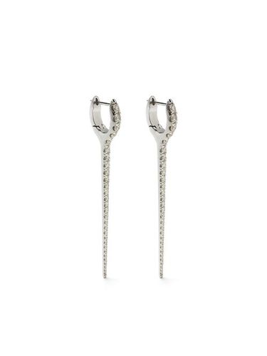 Grandes boucles d'oreilles Lola Needle en or blanc 18ct serties de diamants - Melissa Kaye - Modalova