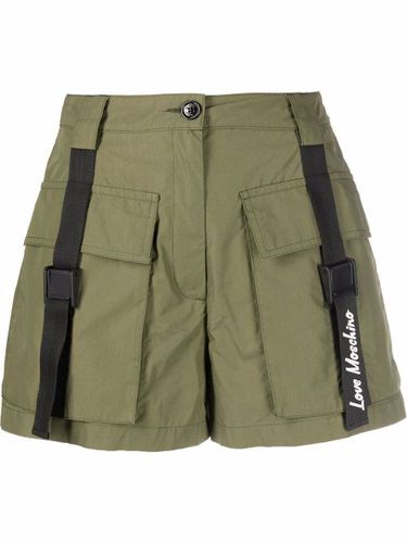 Short plissé à bande logo - Love Moschino - Modalova