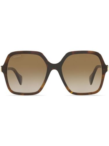 Lunettes de soleil carrées à effet écailles de tortue - Gucci Eyewear - Modalova