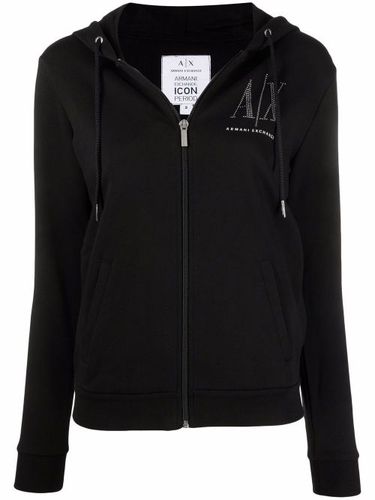 Hoodie zippé à logo strassé - Armani Exchange - Modalova