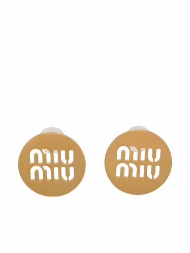 Boucles d'oreilles à logo Miu - Miu Miu - Modalova