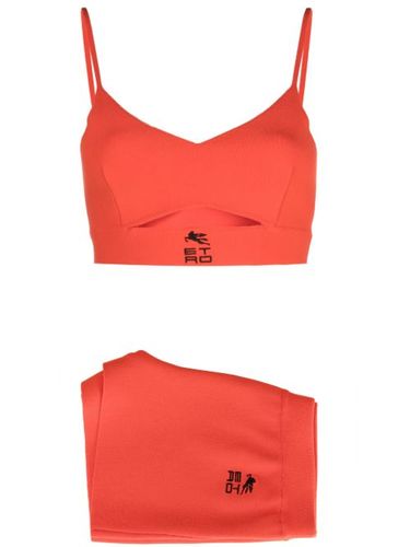 Ensemble short-brassière en maille fine à logo brodé - ETRO - Modalova