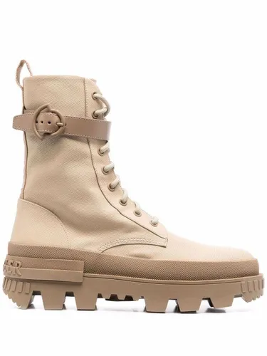 Bottines en cuir à logo imprimé - Moncler - Modalova