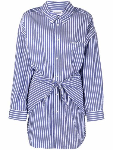 Chemise oversize en coton à détail noué - Balenciaga - Modalova