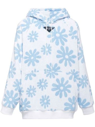 Prada hoodie en éponge - Bleu - Prada - Modalova