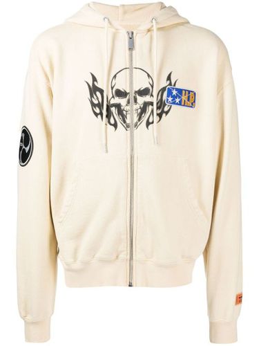 Hoodie Flaming Skull à fermeture zippée - Heron Preston - Modalova