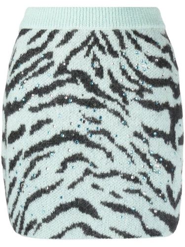 Minijupe à motif zébré en intarsia - Alessandra Rich - Modalova