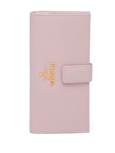 Portefeuille en cuir Saffiano à plaque logo - Prada - Modalova