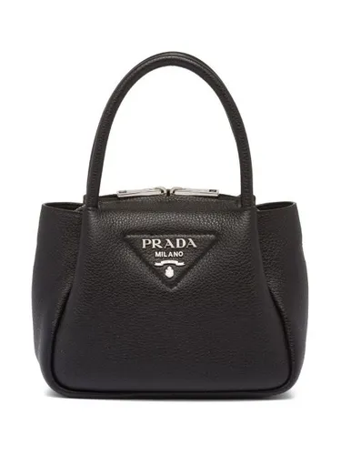 Mini sac en cuir à plaque logo - Prada - Modalova