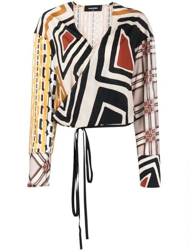 Blouse cache-cœur à imprimé géométrique - DSQUARED2 - Modalova