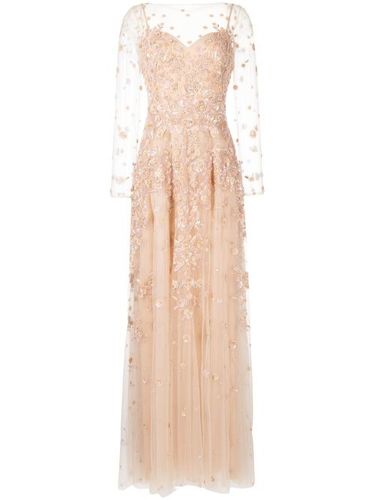 Robe longue en tulle à détails appliqués - Zuhair Murad - Modalova