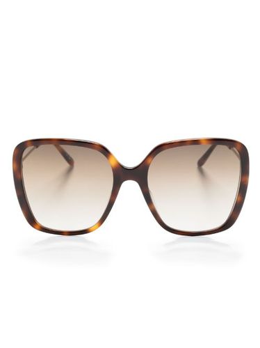 Lunettes de soleil carrées à effet écailles de tortue - Chloé Eyewear - Modalova