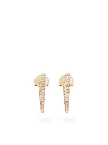 Boucle d'oreille en 14ct pavées de diamants - Ef Collection - Modalova
