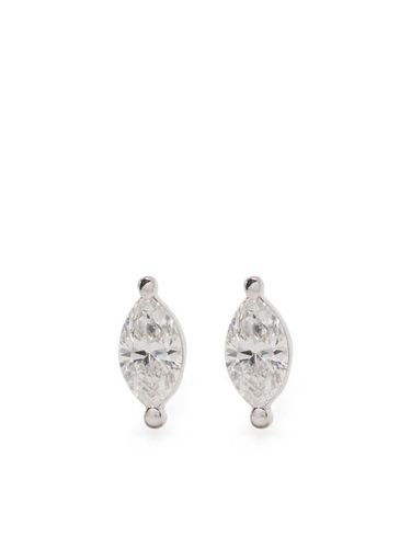 Puces d'oreilles en or blanc 14ct pavées de diamants - Ef Collection - Modalova