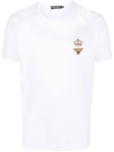 T-shirt en coton à broderies - Dolce & Gabbana - Modalova