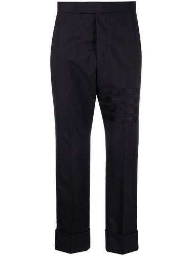 Pantalon court en laine à détail 4 bandes signature - Thom Browne - Modalova