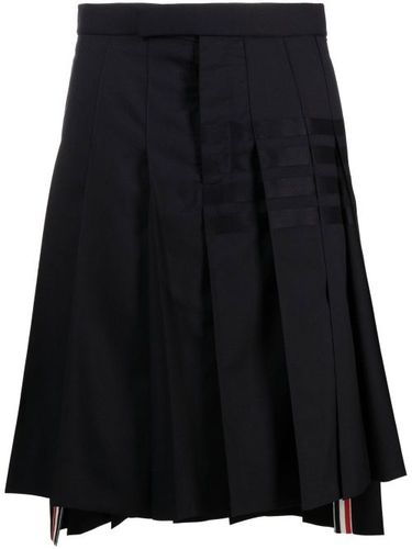 Jupe plissée en laine à détail 4 bandes signature - Thom Browne - Modalova