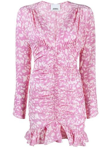 Robe courte froncée à fleurs - ISABEL MARANT - Modalova