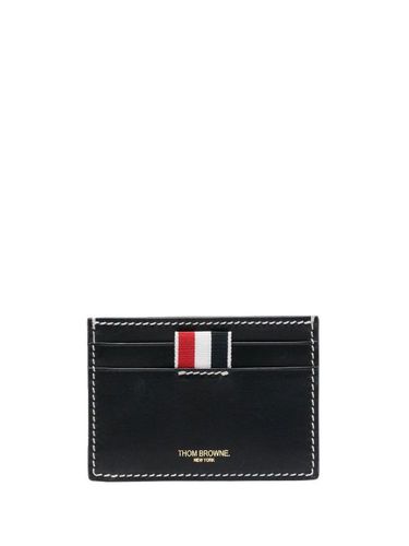 Porte-cartes en cuir à détail 4 bandes signature - Thom Browne - Modalova