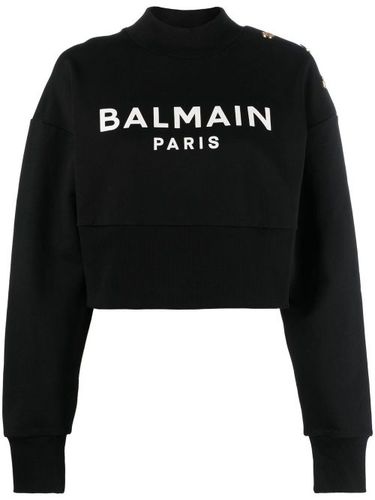 Sweat en coton à logo imprimé - Balmain - Modalova