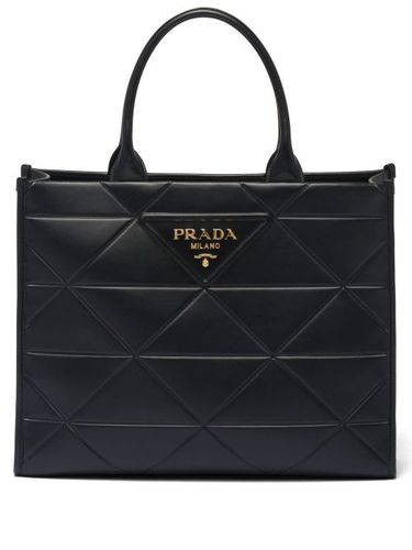 Grand sac cabas à plaque logo - Prada - Modalova