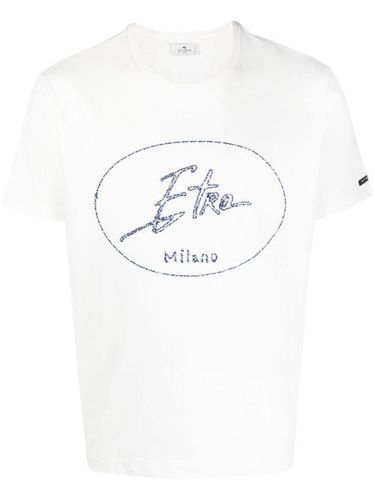 T-shirt en coton à logo brodé - ETRO - Modalova