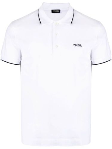 Zegna polo à logo brodé - Blanc - Zegna - Modalova