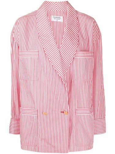 Blazer rayé à boutonnière croisée (années 1990-2000) - CHANEL Pre-Owned - Modalova