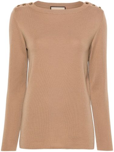 Pull en cachemire à détail de boutonnière - Gucci - Modalova