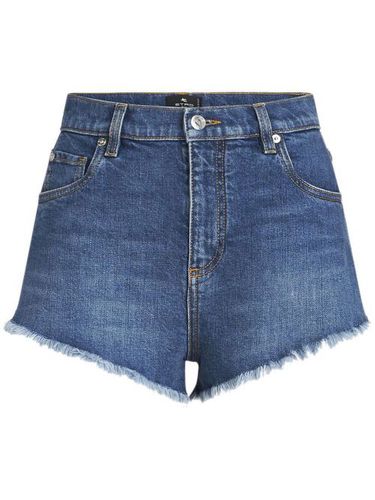 Short court en jean à logo - ETRO - Modalova