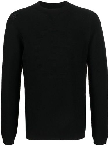 Pull en maille à détail de logo - Giorgio Armani - Modalova