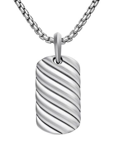 Étiquette Sculpted Cable en sterling (27 mm) - David Yurman - Modalova