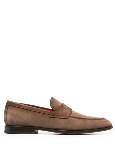 Mocassins en daim à entaille penny - Santoni - Modalova