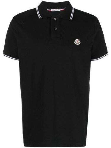 Moncler polo à patch logo - Noir - Moncler - Modalova