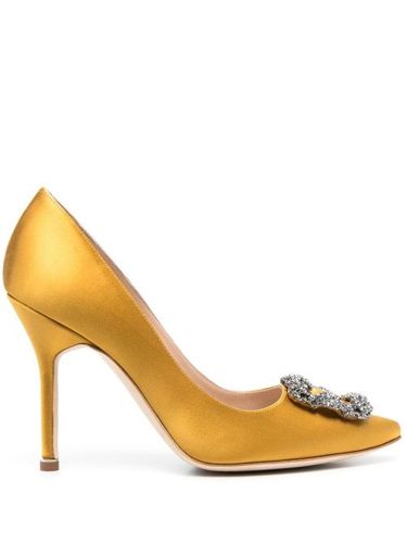 Escarpins Hangisi 105 mm à fini satiné - Manolo Blahnik - Modalova