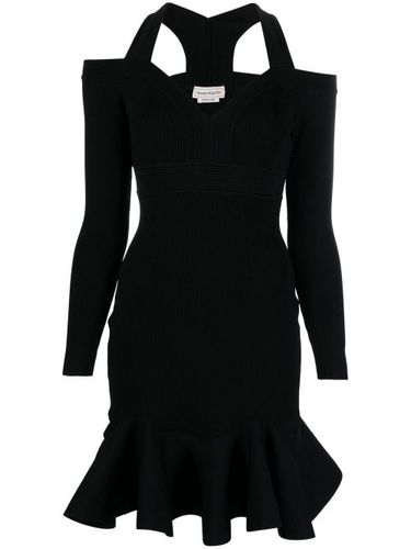 Robe courte en maille à col v - Alexander McQueen - Modalova