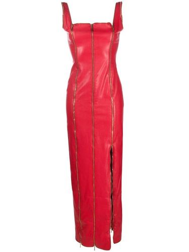 Robe zippée en cuir artificiel à coupe longue - JEAN-LOUIS SABAJI - Modalova