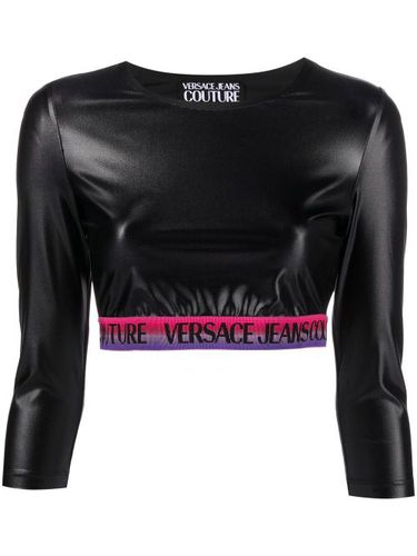 Haut crop à logo imprimé - Versace Jeans Couture - Modalova