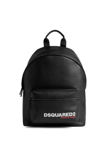 Sac à dos en cuir grainé à logo imprimé - DSQUARED2 - Modalova