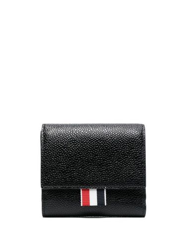 Portefeuille en cuir grainé à bande tricolore - Thom Browne - Modalova