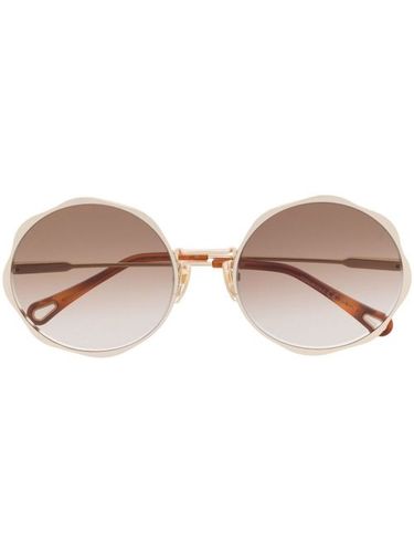 Lunettes de vue rondes à logo gravé - Chloé Eyewear - Modalova