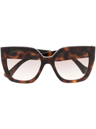 Lunettes de soleil carrées à effet écailles de tortue - Gucci Eyewear - Modalova