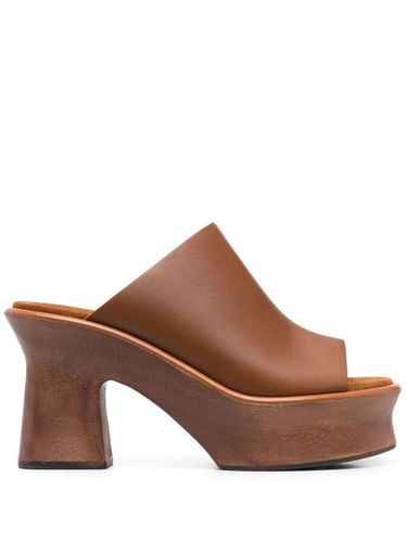 Mules en cuir à plateforme - Ferragamo - Modalova