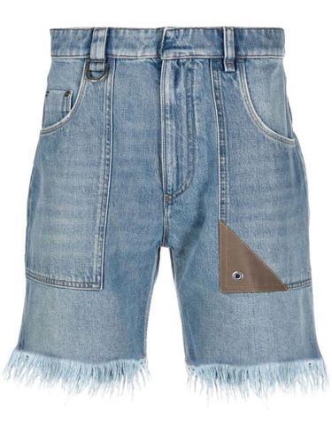 Short en jean à effet usé - FENDI - Modalova