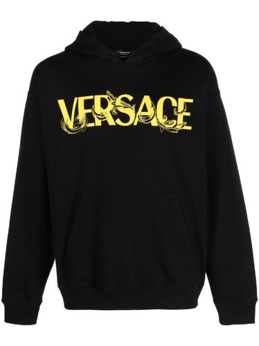 Hoodie en coton à logo imprimé - Versace - Modalova